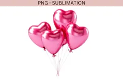 Valentine balloons png design for T-shirts Product Image 2