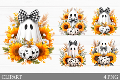 Fall Ghost Clipart. Fall Ghost Sublimation Product Image 1