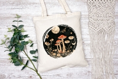 Celestial Mushrooms Illustration, Boho Night Forest PNG Product Image 2