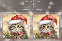 Christmas Cat Tumbler Sublimation | Winter Tumbler Wrap Product Image 2