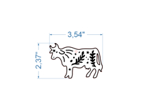 Cow Christmas Ornament SVG laser cut file for Glowforge Product Image 2