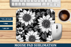 Sunflower Pattern Mouse Pad | Mouse Pad Sublimation Product Image 1