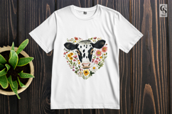 Cow Floral Heart Clipart Sublimation PNG Product Image 2