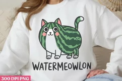 Watermeowlon PNG, Funny Animal Puns Sublimat Product Image 1