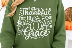 Thankful For His Grace Svg, Christian Thanksgiving Svg. Product Image 3