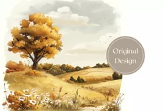 Watercolor Autumn Tumbler Design, Fall Tumbler Sublimation Product Image 2