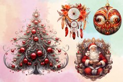 Beautiful Boho Christmas Clipart Bundle, Boho Christmas PNG Product Image 3