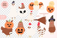 Cute Halloween Chicken Clipart Bundle Product Image 3