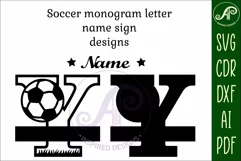 Football or Soccer Capital Monogram Letter Y SVG Product Image 2