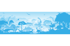 Vector prehistoric seamless jungle background with dinosaurs Product Image 1