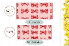 Pink Bows Mug Wrap Design, 3D Bow Mug Sublimation Product Image 2