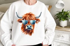 Highland Cow 4th of July Clipart, 4th of July Clipart Product Image 3