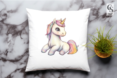 Rainbow Unicorn Watercolor Fantasy Clipart Sublimation PNG Product Image 2