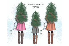 Christmas Tree Fashion Set Winter Holiday PNG Bundle Product Image 1