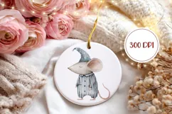 Christmas Mouse Ornament PNG, Christmas Animals Ornament Product Image 2