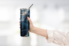 White Gold Blue Marble Tumbler Wrap Design Product Image 2
