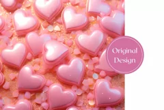 Glitter Love 3D Hearts Tumbler Template, Valentine's Day PNG Product Image 2