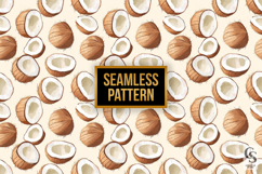 Coconut Summer Pattern Digital Paper Product Image 2