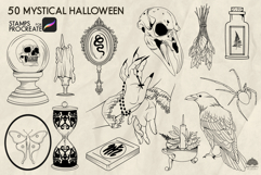 Mystical Halloween Procreate stamps Product Image 2