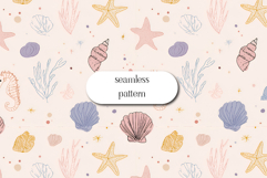 Pastel seashell ocean seamless pattern cute beach design Product Image 1