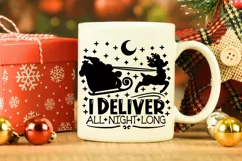 I Deliver All Night Long Svg, Funny Christmas Santa Svg. Product Image 7