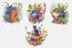 Watercolor witch's cauldron Halloween cliparts PNG sublimati Product Image 3