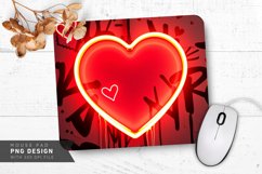 Neon Hearts Graffiti Mouse Pad PNG Design Product Image 1