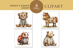 Whimsical Girls Clipart Watercolor PNG Product Image 1