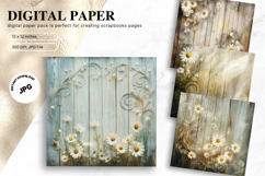 Wooden Floral Background Wood Flower Vintage Wallpaper Product Image 1