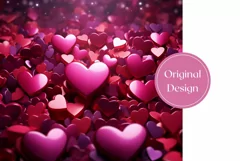 3D Love Hearts Tumbler Template, Valentine's Day Tumbler PNG Product Image 2