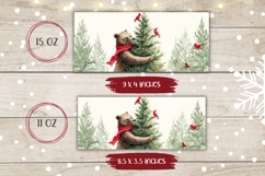 Vintage Christmas Bear Mug Design, Christmas Mug Wrap Product Image 2