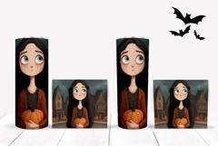 Cartoon Halloween Tumbler, Cute Halloween Girl PNG Product Image 2