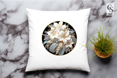 Elegant White Lily Floral Clipart Sublimation PNG Product Image 3