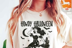owdy Halloween PNG | Cowgirl riding | Funny Halloween PNG Product Image 2