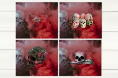 Gothic skull floral Skinny tumbler sublimation design Product Image 2