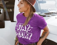 Stay Spooky SVG, Trendy Halloween Woman Shirt, Spooky Season Product Image 5