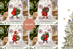 Vintage Christmas Mouse Santa Sack PNG, Christmas Santa Sack Product Image 2
