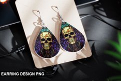 Stained Glass Halloween Skull Earring Design Product Image 1