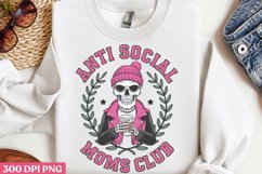 Anti social murder club PNG, Funny Skeleton Sublimation PNG Product Image 1