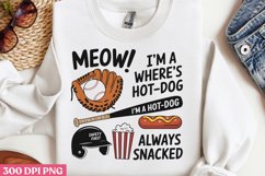 Meow! I&#039;m a Where&#039;s PNG, Baseball Mama Sublimation PNG Product Image 3