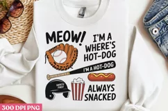 Meow! I'm a Where's PNG, Baseball Mama Sublimation PNG Product Image 3