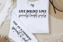Live boldly love fiercely laugh freely Sleeve SVG PNG Product Image 2