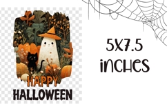 Cartoon Halloween Ghost Towel, Halloween Black Cat PNG Product Image 2