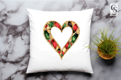 Christmas Heart Frame PNG Bundle Watercolor Holiday PNG Product Image 3