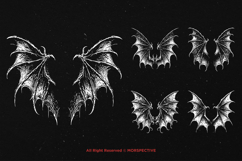 10 Bundle Dark Art Bat Wings Demon Gothic Devil Wings Horror Product Image 3