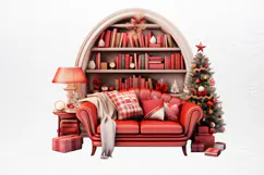 Christmas Cardinal Watercolor Clipart PNG Product Image 2