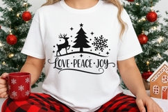 Love Peace Joy Svg, Farmhouse Christmas Svg, Winter Svg. Product Image 3