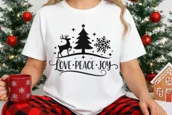 Love Peace Joy Svg, Farmhouse Christmas Svg, Winter Svg. Product Image 3