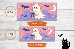 Halloween Bats Mug Wrap, Kawaii Ghost Mug Sublimation Product Image 2