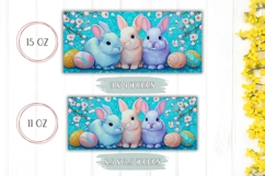Funny Easter Bunnies Mug Design, Floral Easter Mug Template Product Image 2